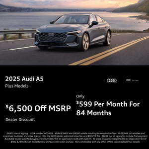 Front view of Audi A5 driving.